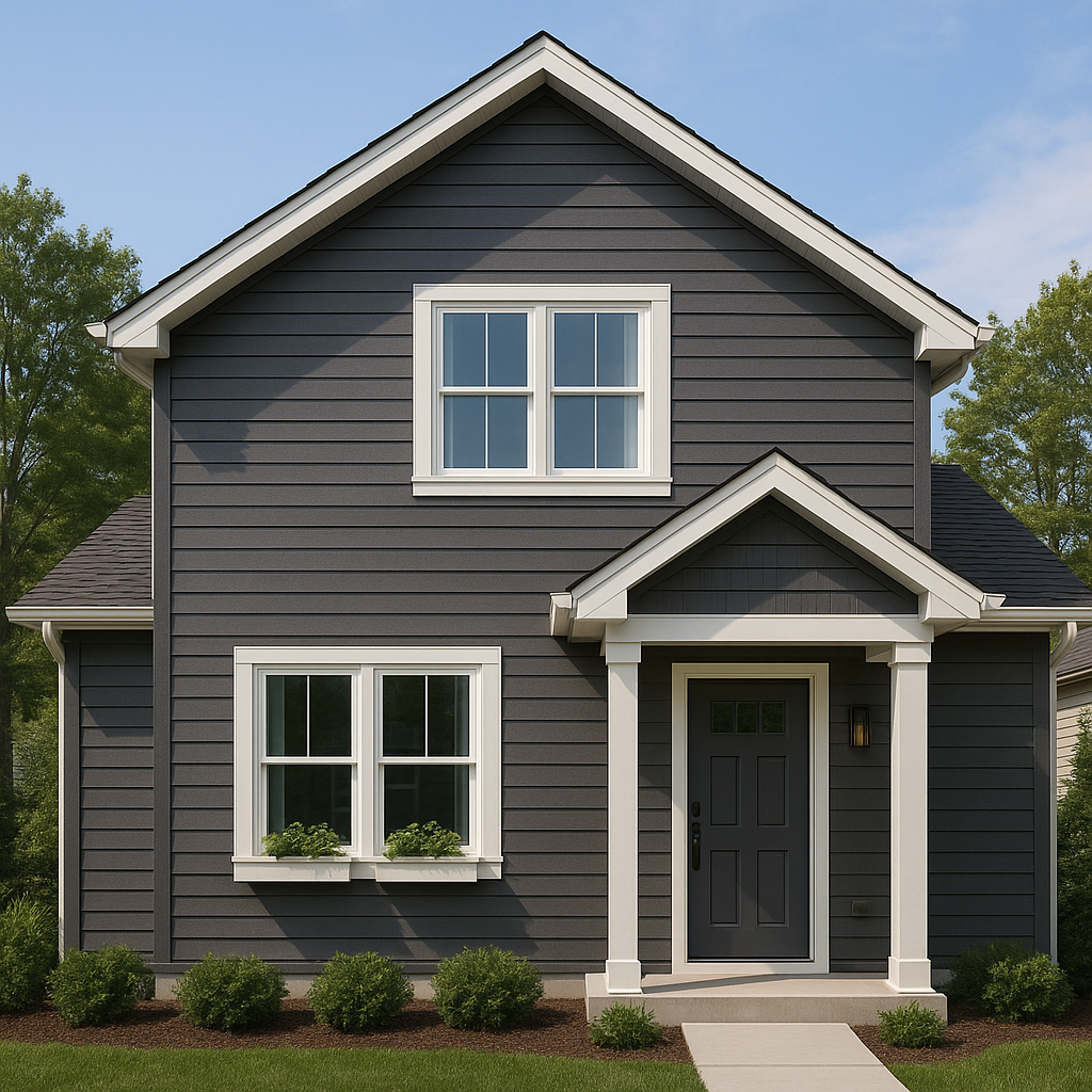 A modern home exterior showcasing new, professiona